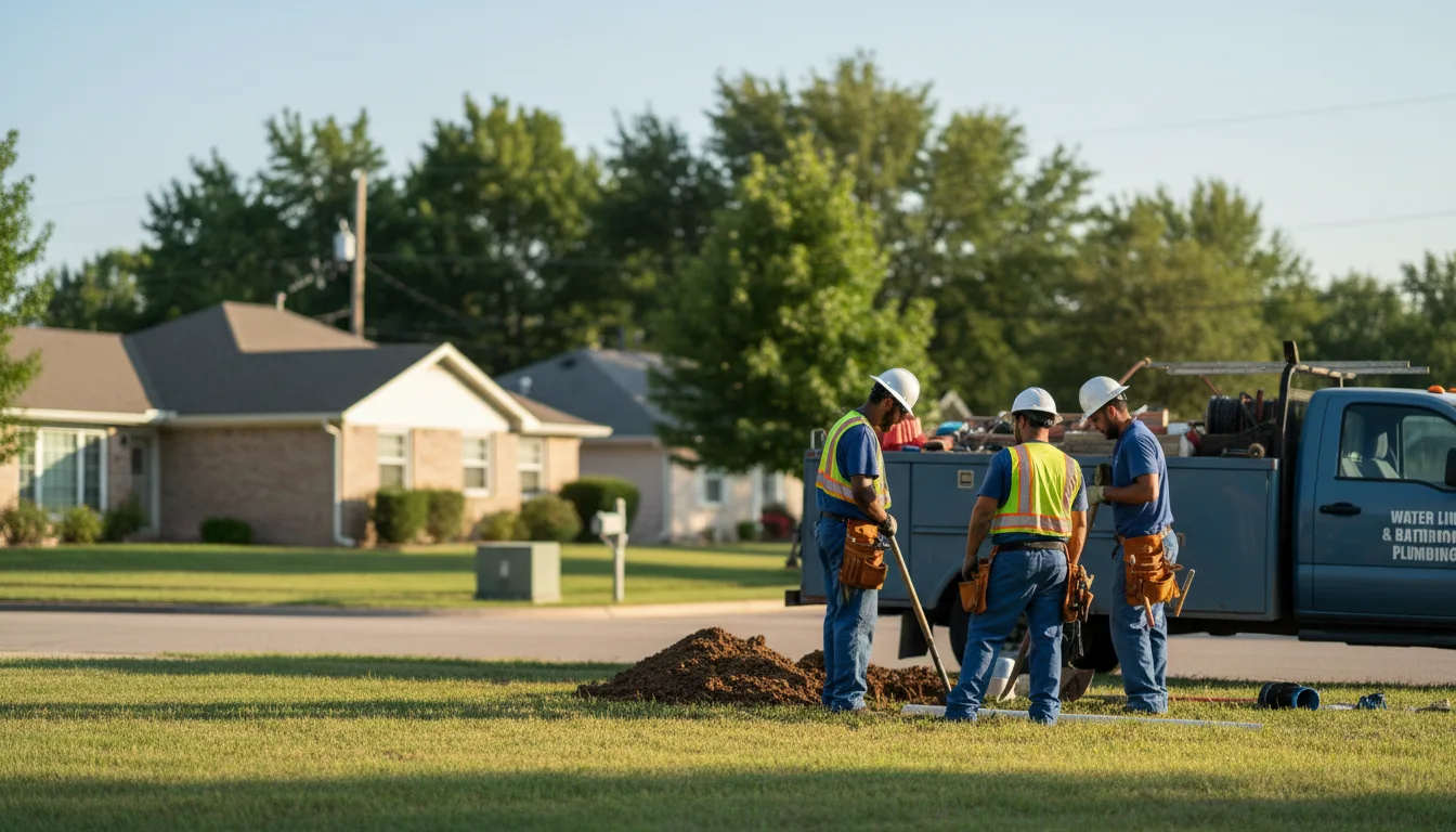 Residential water line and bathroom plumbing service in Farmington, UT